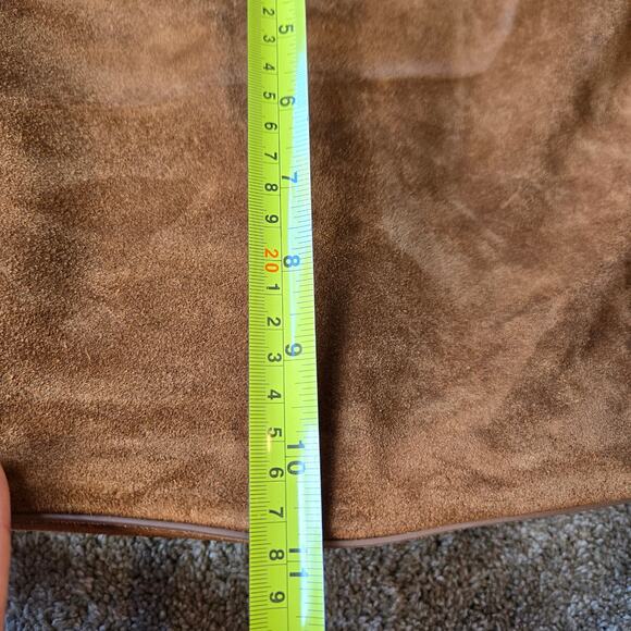 Quince Italian Suede Slouchy Shoulder Bag Purse Whiskey Cognac Brown Minimal - Picture 10 of 10